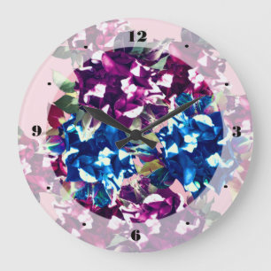 Elegante, Classic Roos Flowers Fotowandklok Grote Klok