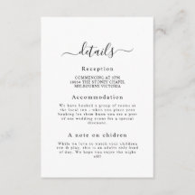 Elegante Classic Wedding Detail Behuizing Kaart