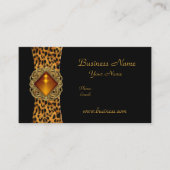 Elegante Classy Black Leopard dierenjuweel Visitekaartje (Voorkant)