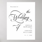Elegante Classy Calligraphy Wedding Welcome Sign Poster (Voorkant)