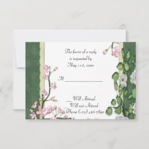 Elegante Classy ChiChi Floral Wedding Response Kaa RSVP Kaartje