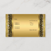 Elegante Classy Gold Black Diamond Visitekaartje (Achterkant)
