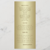 Elegante Classy Gold Wedding Program Rack Kaart (Achterkant)