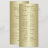 Elegante Classy Gold Wedding Program Rack Kaart (Voorkant / Achterkant)