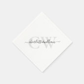 Elegante Classy Monogrammed Wedding Servet (Hoek)