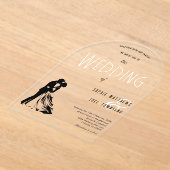 Elegante Classy paar dansen bruiloft Acryl Uitnodigingen (Laagn)