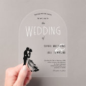 Elegante Classy paar dansen bruiloft Acryl Uitnodigingen (Insitu (Draagbaar))
