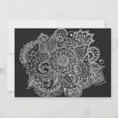 Elegante Classy Paisley Patroon Bloemen Huwelijk Kaart (Achterkant)