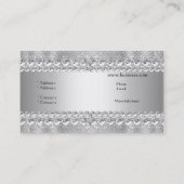 Elegante Classy Silver Grey Damask Lace Visitekaartje (Achterkant)