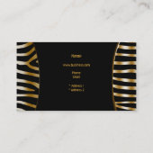 Elegante Classy Zebra Sepia Gold Metal Look Visitekaartje (Achterkant)