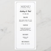 Elegante Classy zwart-wit bruiloft menu (Voorkant)