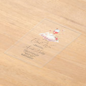 Elegante Cloud Wine Clear Vrijgezellenfeest Acryl Uitnodigingen (Laagn)