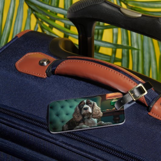 Elegante Cocker Spaniel Classic Portrait Design Bagagelabel (Voorkant Insitu 3)