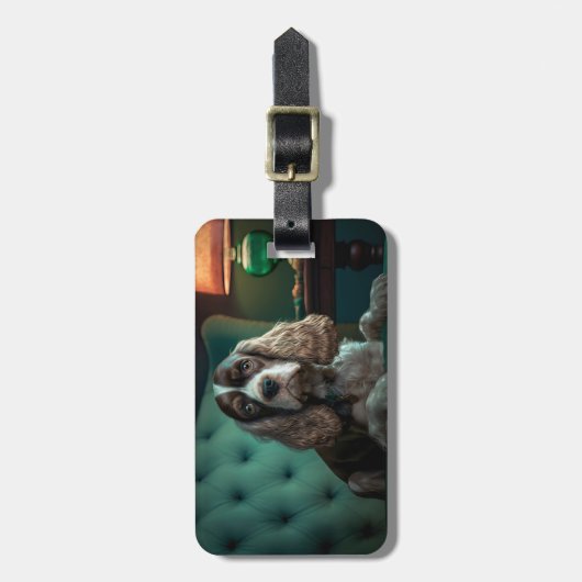 Elegante Cocker Spaniel Classic Portrait Design Bagagelabel (Voorkant verticaal)