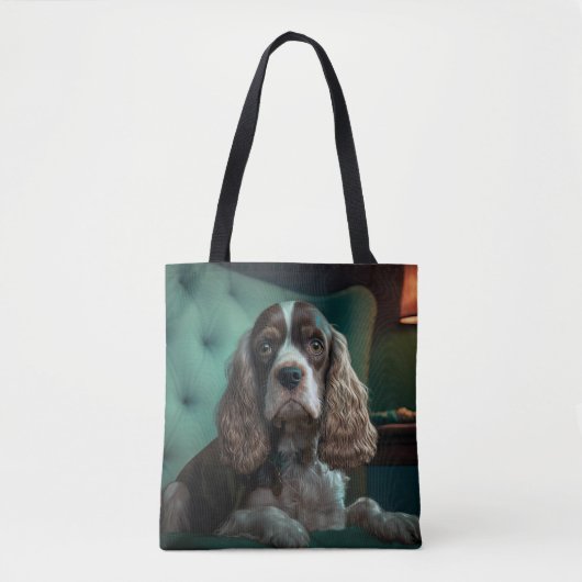 Elegante Cocker Spaniel Classic Portrait Design Draagtas (Voorkant)