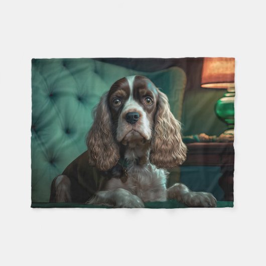 Elegante Cocker Spaniel Classic Portrait Design Fleece Deken (Voorkant (Horizontaal))