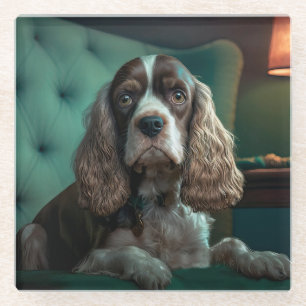 Elegante Cocker Spaniel Classic Portrait Design Glazen Onderzetter