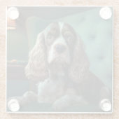 Elegante Cocker Spaniel Classic Portrait Design Glazen Onderzetter (Achterkant)