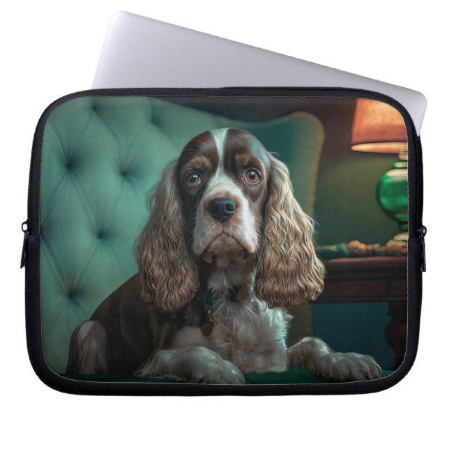 Elegante Cocker Spaniel Classic Portrait Design Laptop Sleeve (Voorkant)