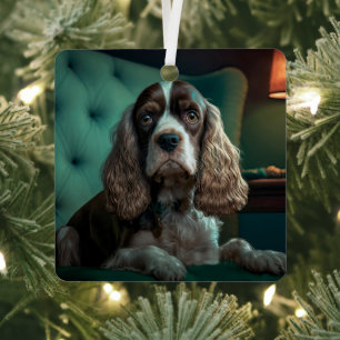 Elegante Cocker Spaniel Classic Portrait Design Metalen Ornament