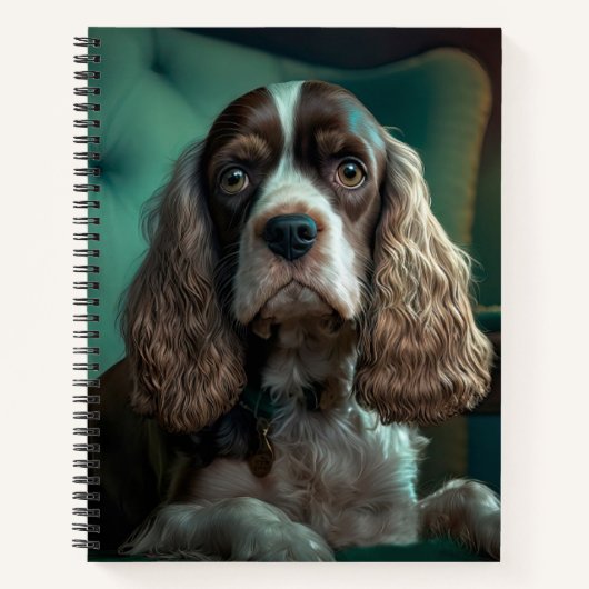 Elegante Cocker Spaniel Classic Portrait Design Notitieboek (Voorkant)