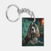Elegante Cocker Spaniel Classic Portrait Design Sleutelhanger (Voorkant Links)