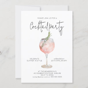 Elegante Cocktail Party Roze uitnodiging
