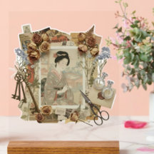 Élégante Collage d'Art Ukiyoe – Beauté Vintage JP