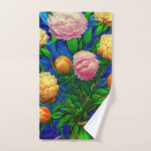 Elégante Collection de Belle Peony (Serviette à main)