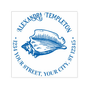Elegante Conch Hoorn #2 Strand Naam Adres Zelfinktende Stempel