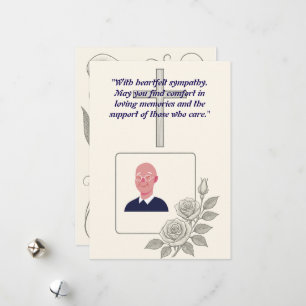 Elegante Condoleance Kaart met Cross en Foto Lijst