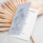 Elegante Coneflower Botanical Dusty Blue Wedding Programma
