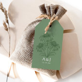 Elegante Coneflower Botanical Sage Green Wedding Cadeaulabel