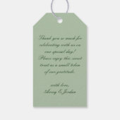 Elegante Coneflower Botanical Sage Green Wedding Cadeaulabel (Achterkant)