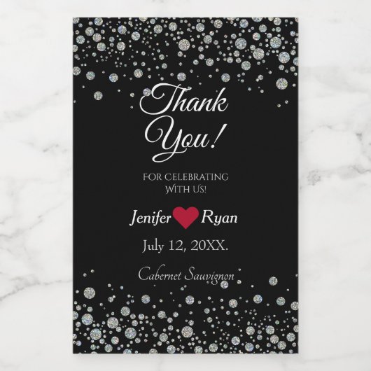 Elegante confetti Dank u Mini Wijnflesetiket Wijn Etiket (Enkel label)