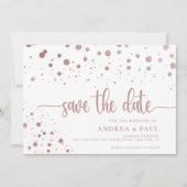 Elegante Confetti Foto Huwelijk Save The Date (Voorkant)