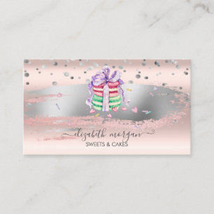 Elegante confetti,penseelstreek,macarons visitekaartje