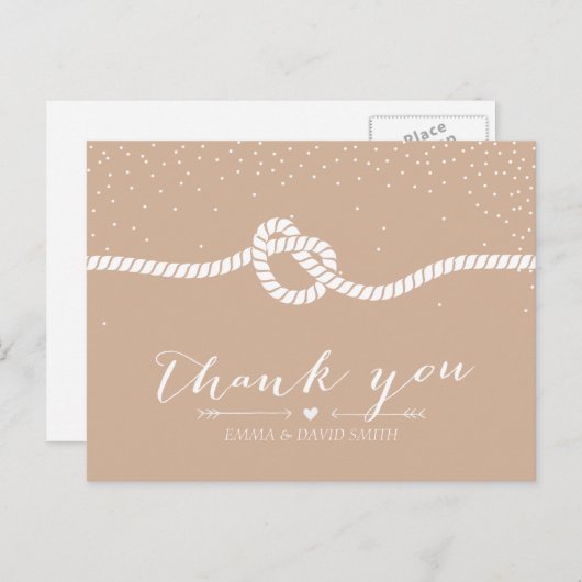 Elegante Confetti Stippen binden de knoop dank u Briefkaart (Voorkant / Achterkant)