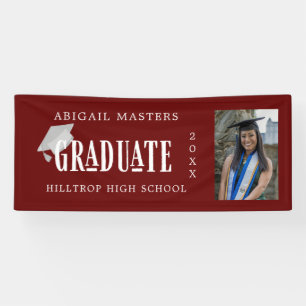 elegante congraten afstuderen fotobanner spandoek