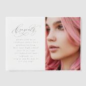 Elegante Congrats Script Foto Afstuderen Party Vellum Uitnodigingen (Voorkant)