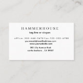 Élégante construction Carte de visite de HammerHou (Dos)