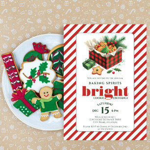 Elegante Cookie Exchange Rode Groene Feest Kaart