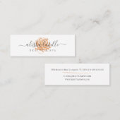 Elegante Copper Floral Roos Flower & Script Mini Visitekaartje (Voorkant / Achterkant)