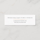 Elegante Copper Floral Roos Flower & Script Mini Visitekaartje (Achterkant)