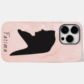 Élégante Coque iphone de fille de hijab noir et ro (Verso (horizontal))