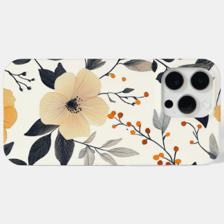 Élégante coque iphone de fleurs et feuilles botani
