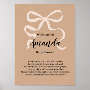Elegante coquette boog Welkom Baby shower Poster