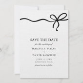 Elegante Coquette Bow Fotobruiloft Bewaar de datum Save The Date (Voorkant)