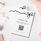 Elegante Coquette Bow Wedding Details QR Code Informatiekaartje