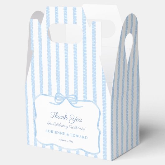 Elegante Coquette Lichtblauwe Bow Trouwdouche Bedankdoosjes (Geopend)